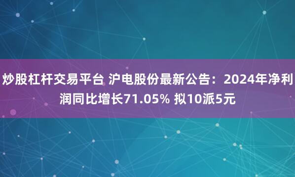 炒股杠杆交易平台 沪电股份最新公告：2024年净利润同比增长71.05% 拟10派5元