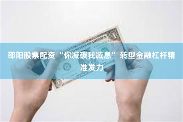 邵阳股票配资 “你减碳我减息” 转型金融杠杆精准发力